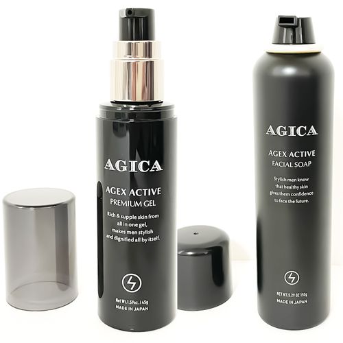 メンズスキンケアAGICA(アジカ)の口コミ!ニキビへの効果は?実際に (新品未使用) AGEX アジカ AGICA ACTIVE 2本 GEL PREMIUM 美容液